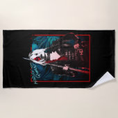 決死隊 |ハーレークイン&グリーンファーンズ ビーチタオル (正面)