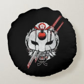 決死隊 |刀の仮面と刀の入れ墨 ラウンドクッション (裏面)