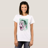 決死隊 |笑うジョーカーの頭のスケッチ Tシャツ (正面フル)