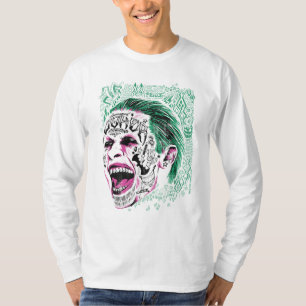決死隊 笑うジョーカーの頭のスケッチ Tシャツ