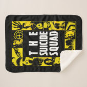 決死隊 |黄色と黒のアイコンブロック シェルパブランケット (正面(横))
