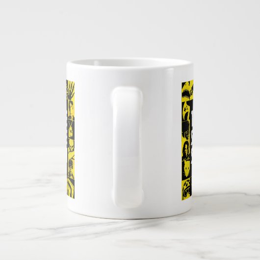 決死隊 |黄色と黒のアイコンブロック ジャンボコーヒーマグカップ (裏面)
