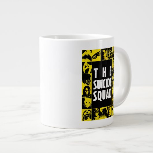 決死隊 |黄色と黒のアイコンブロック ジャンボコーヒーマグカップ (正面右)