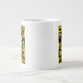決死隊 |黄色と黒のアイコンブロック ジャンボコーヒーマグカップ (正面)