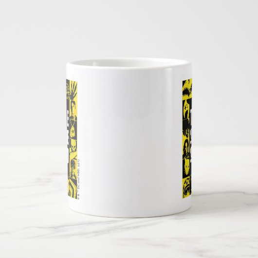 決死隊 |黄色と黒のアイコンブロック ジャンボコーヒーマグカップ (正面)