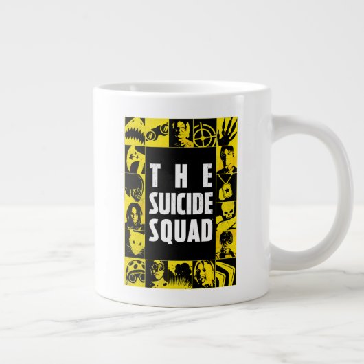 決死隊 |黄色と黒のアイコンブロック ジャンボコーヒーマグカップ (右)