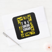 決死隊 |黄色と黒のアイコンブロック スクエアシール (封筒)