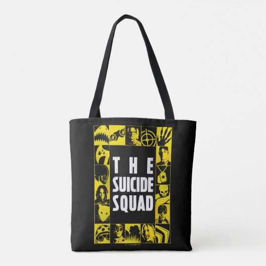 決死隊 |黄色と黒のアイコンブロック トートバッグ (裏面)