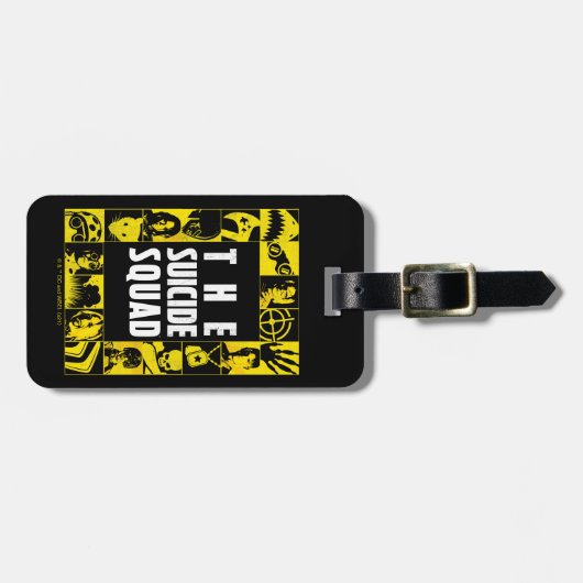 決死隊 |黄色と黒のアイコンブロック ラゲッジタグ (正面横)