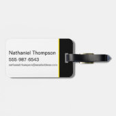 決死隊 |黄色と黒のアイコンブロック ラゲッジタグ (裏面横)