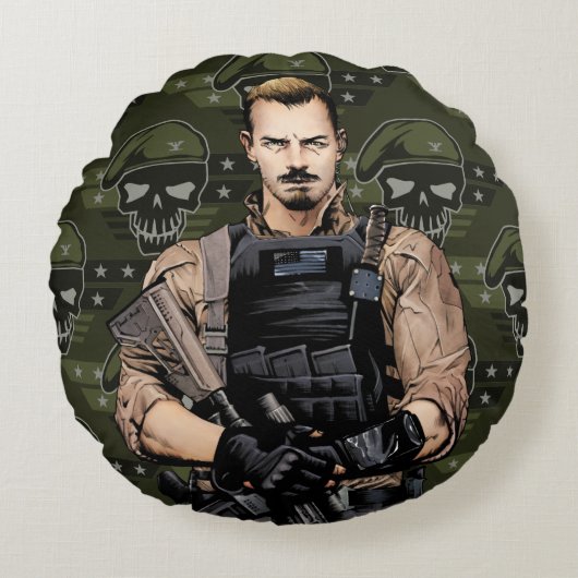 決死隊 | Rickフラグ漫画ブックアート ラウンドクッション (正面)