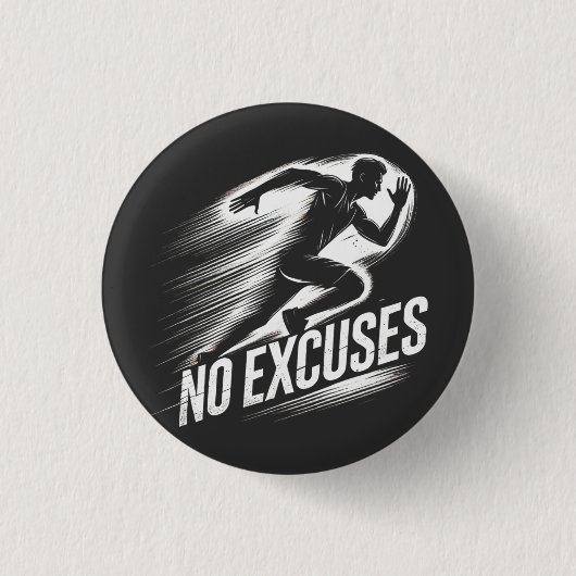 決走定で – 言い訳ボタンなし 缶バッジ (正面)