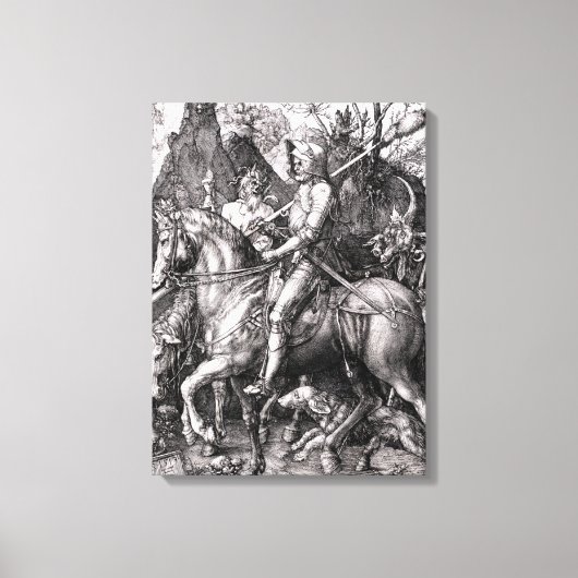 決闘の騎士の死と悪魔 キャンバスプリント (正面)