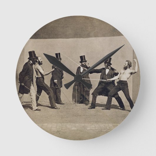 決闘(写真) ラウンド壁時計 (正面)