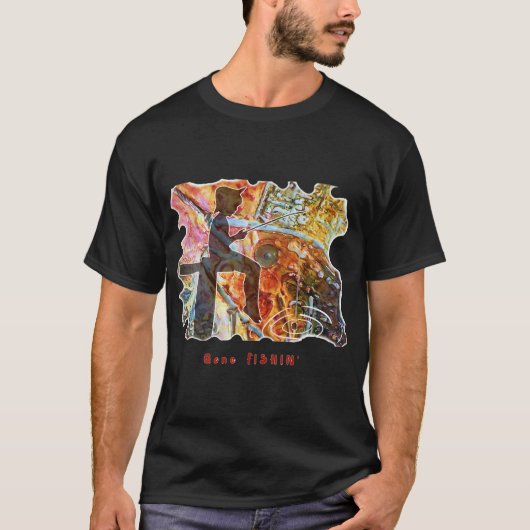 汽動punkでフィッシング!桟橋で釣りをする子供 tシャツ (正面)