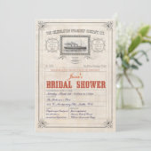 汽船の巡航のチケットの招待状のブライダルシャワー 招待状 (スタンド正面)