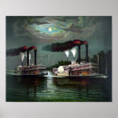 汽船の強盗の競走。イースター・リーとナチェズ ポスター (正面)