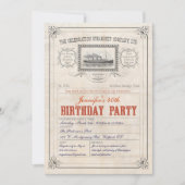 汽船の遊航船のチケットの招待状の誕生日 招待状 (正面)