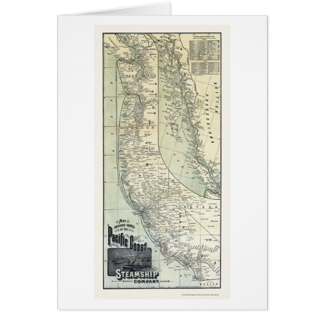 汽船は広告の地図1891年を導きます (正面)