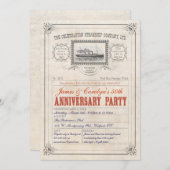 汽船クルーズチケット招待状記念日 招待状 (正面/裏面)