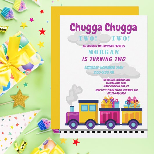 汽車ちゅんがちゅんがトゥーンセカンドバースデー 招待状