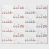 汽車に乗って動物園へ！誕生日招待状 ゾウやキリンなどの動物たち ラッピングペーパー (フラット)