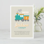 汽車のお誕生日会への招待状 招待状 (スタンド正面)