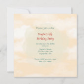 汽車の女の子の4歳の誕生日招待状 招待状 (裏面)