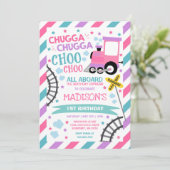 汽車の誕生日招待状 チュッガ チュッガ チョー チョー 招待状 (スタンド正面)