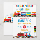 汽車の誕生日招待状 チュッガ チュッガ ツー ツー 招待状 (正面/裏面)