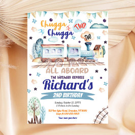 汽車の誕生日招待状 チュッガ チュッガ ツー ツー 招待状