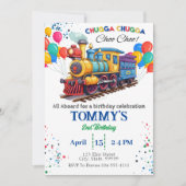 汽車チョーチョー誕生日招待状 招待状 (正面)