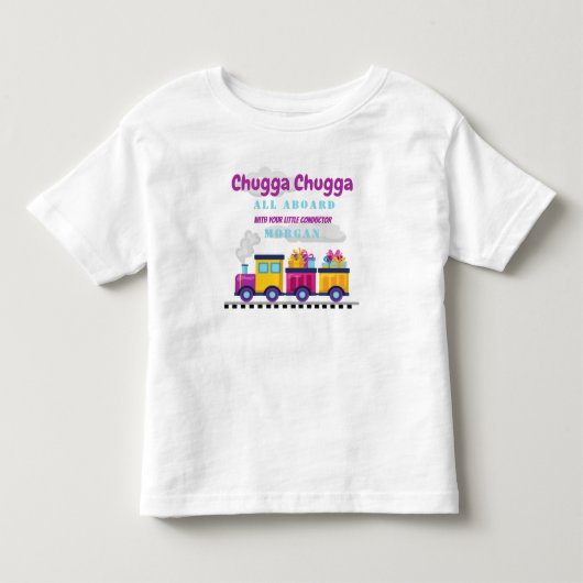 汽車ポッポのうた　年齢問わず楽しめる誕生日 トドラーTシャツ (正面)