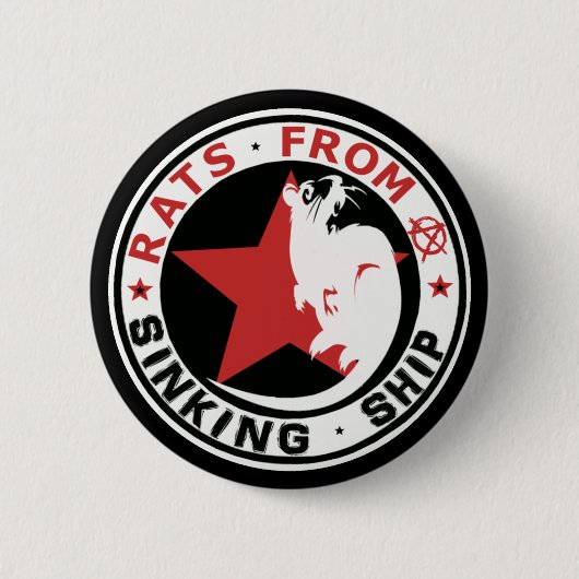 沈み込む船のバッジからのネズミ 缶バッジ (正面)