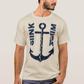 沈むか泳ぐか 海事 アンカー ストリートウェア デザイン Tシャツ