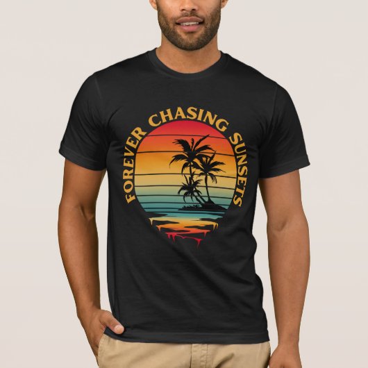 沈む夕日を追いかけてTシャツ Tシャツ (正面)