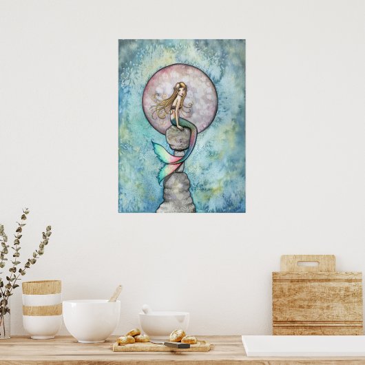 沈む月と人魚のポスター印刷 ポスター (キッチン)