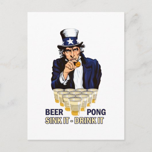 沈めろ 飲めろ エイブ・リンカーン ポストカード (正面)