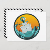 沈没する船 ポストカード (正面/裏面)