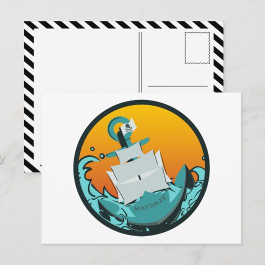 沈没する船 ポストカード (正面/裏面)