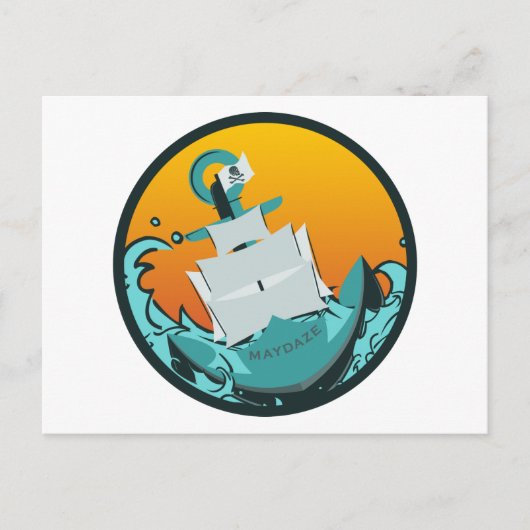 沈没する船 ポストカード (正面)