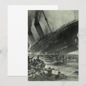 沈没するRMSタイタニック 招待状 (正面/裏面)