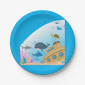 沈没船と魚 ペーパープレート (正面)