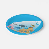 沈没船と魚 ペーパープレート (アングル)