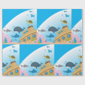 沈没船と魚 ラッピングペーパー (フラット)