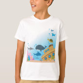 沈没船と魚 Tシャツ (正面)