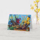 沈没船のグリーティングカード カード (黄色い花)