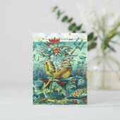 沈没船の間に座っている海王星 ポストカード (スタンド正面)