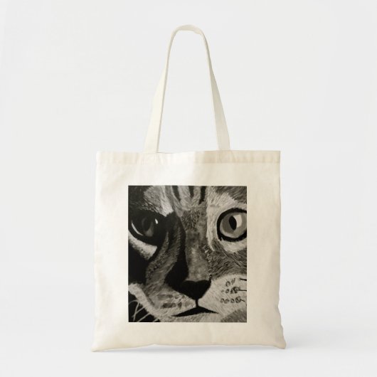 沈痛な猫のトート トートバッグ (正面)
