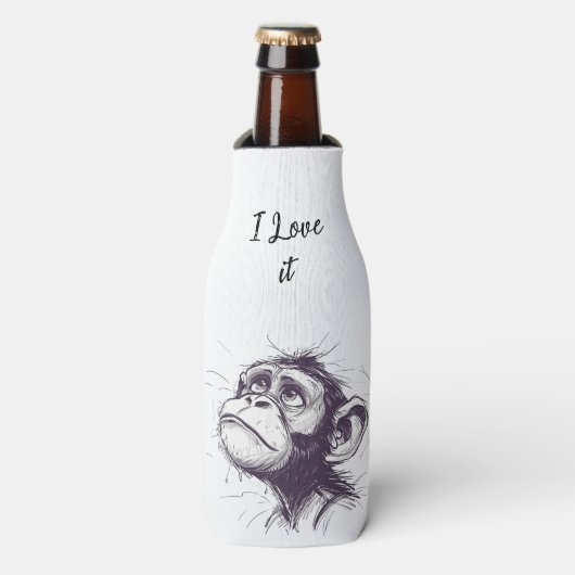「沈降する霊長類ビールボトルクール」 ボトルクーラー (ボトル正面)